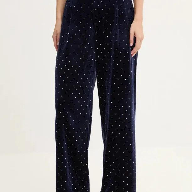 Never Fully Dressed pantaloni de catifea Arden Trousers culoarea albastru marin