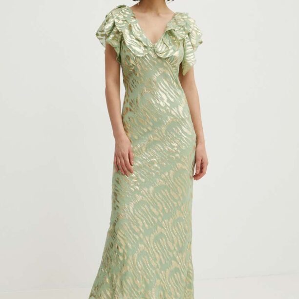 Never Fully Dressed rochie Tilda Dress culoarea verde