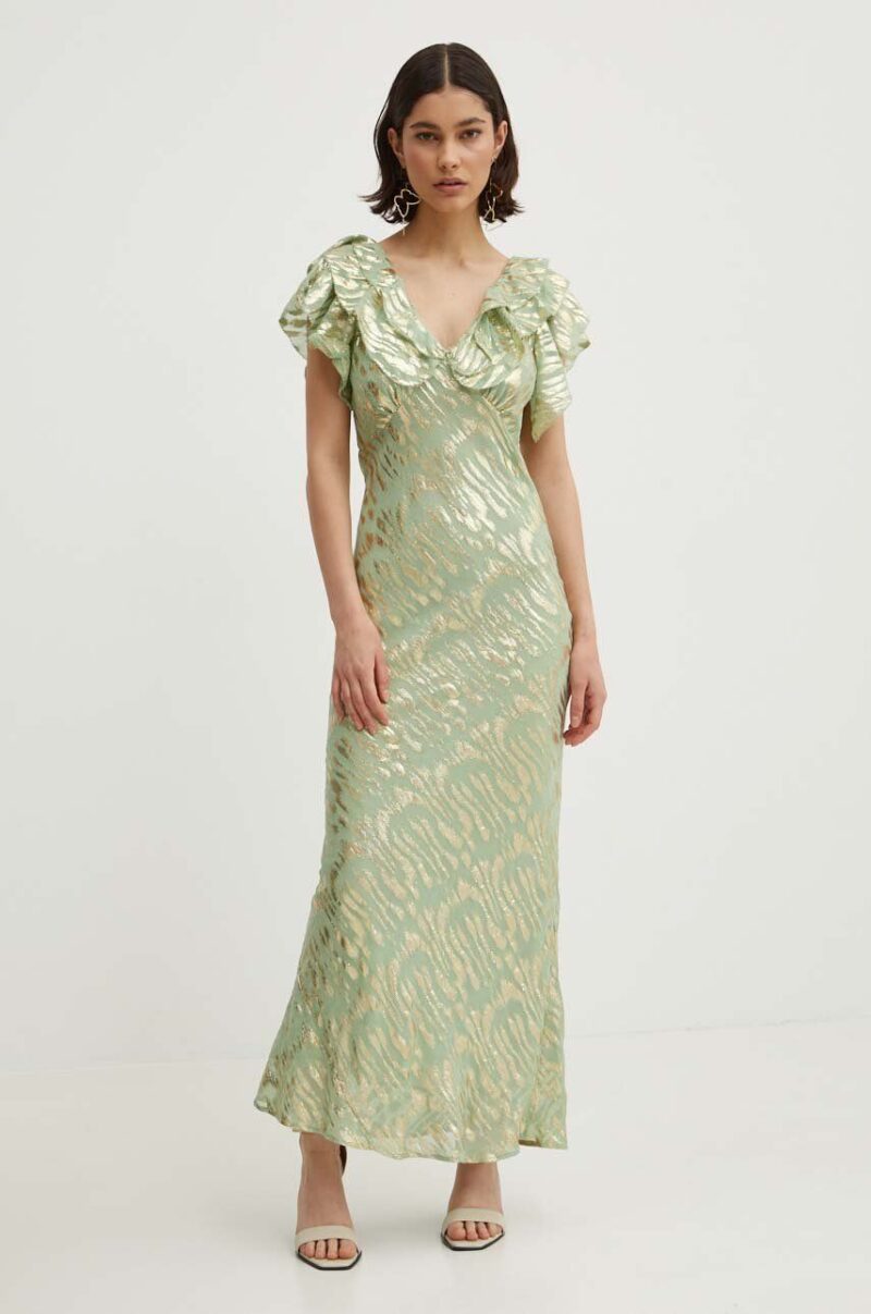 Never Fully Dressed rochie Tilda Dress culoarea verde