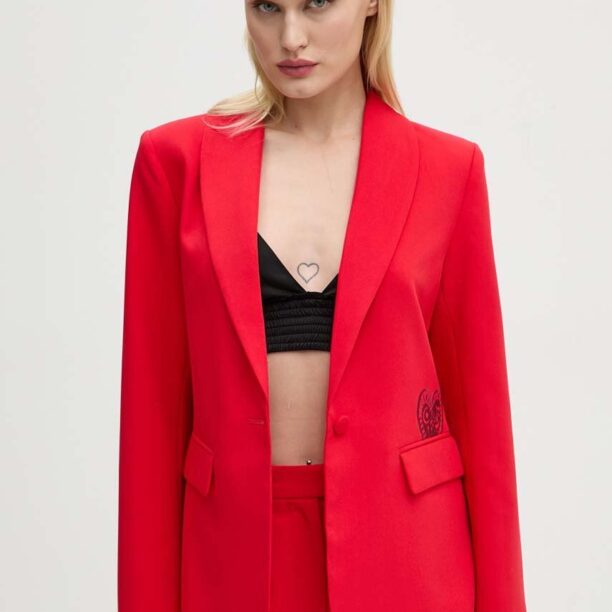 Never Fully Dressed sacou Red Sundaze Romance Blazer culoarea rosu