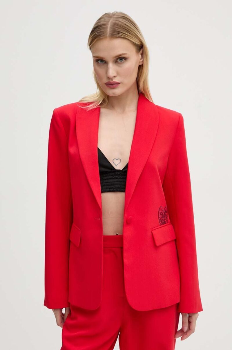 Never Fully Dressed sacou Red Sundaze Romance Blazer culoarea rosu