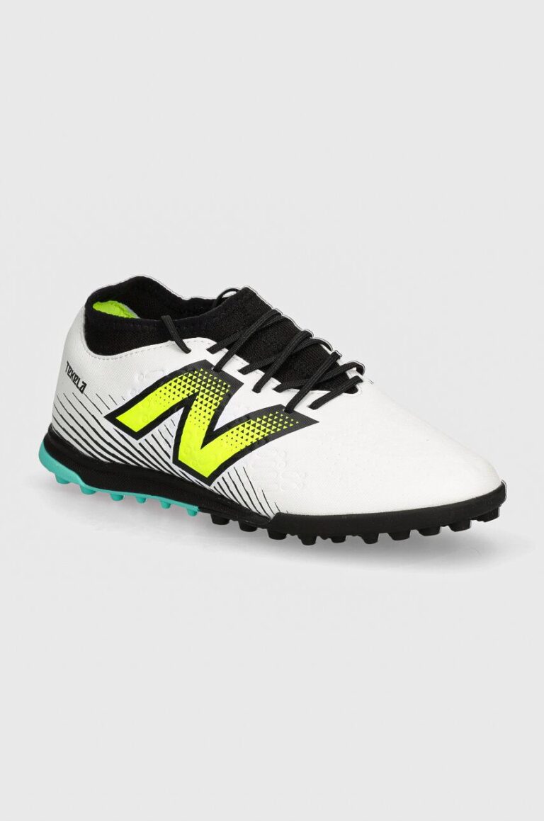 New Balance ghete de fotbal turfy culoarea alb