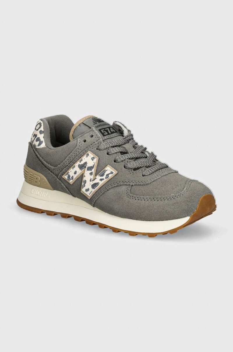 New Balance sneakers din piele intoarsă 574 culoarea gri