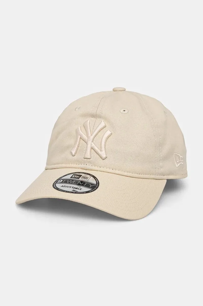 New Era șapcă de baseball din bumbac NEW YORK YANKEES culoarea bej