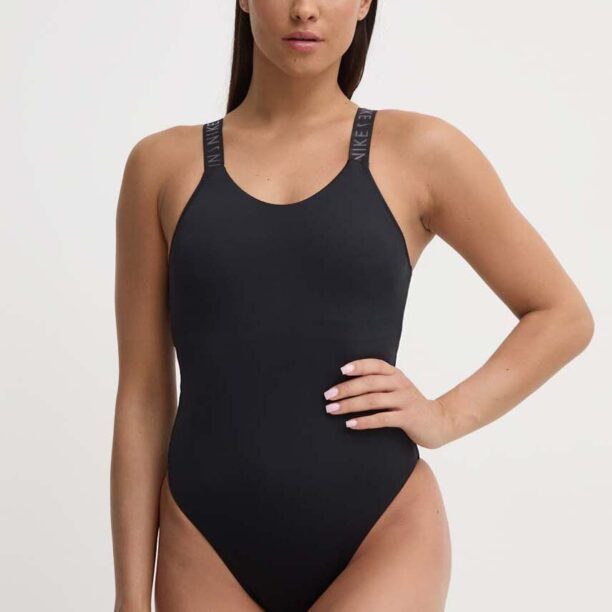 Nike costum de baie dintr-o bucată Hydralock Fusion culoarea negru