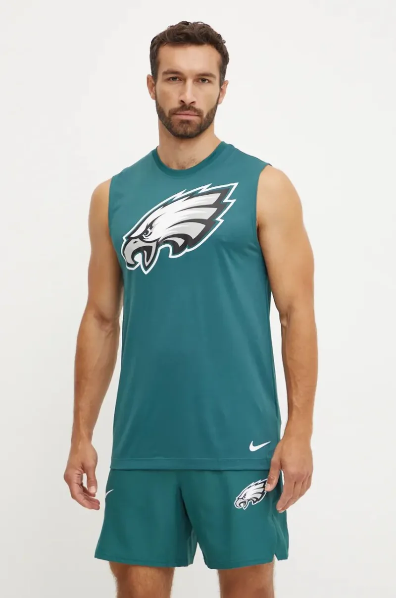 Nike tricou de antrenament Philadelphia Eagles culoarea verde