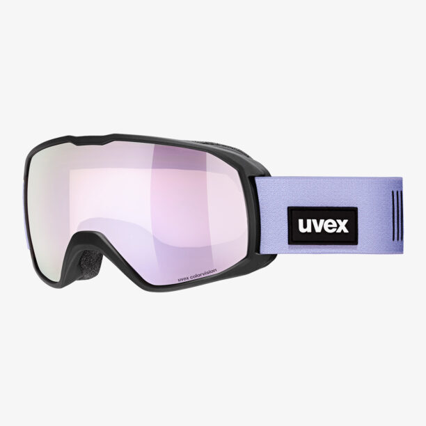 Ochelari schi Uvex Xcitd CV - black/lavender/colorvis/yellow preţ