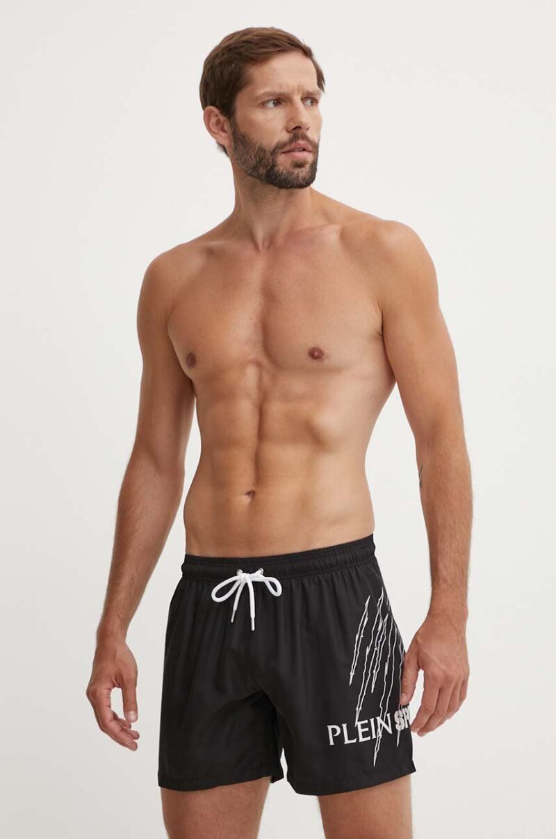 PLEIN SPORT pantaloni scurti de baie culoarea negru