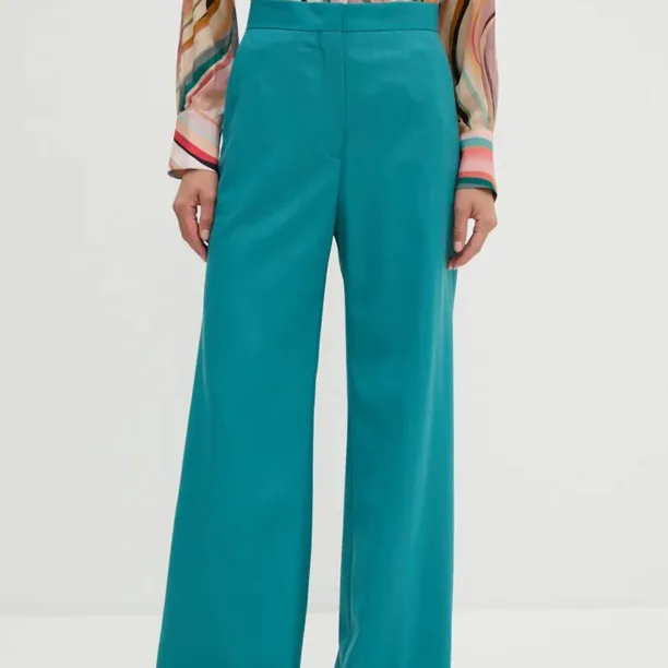 PS Paul Smith pantaloni de lana culoarea turcoaz