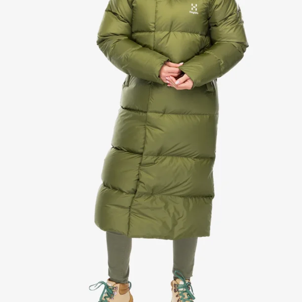 Palton matlasat femei Haglofs Long Down Parka - olive green