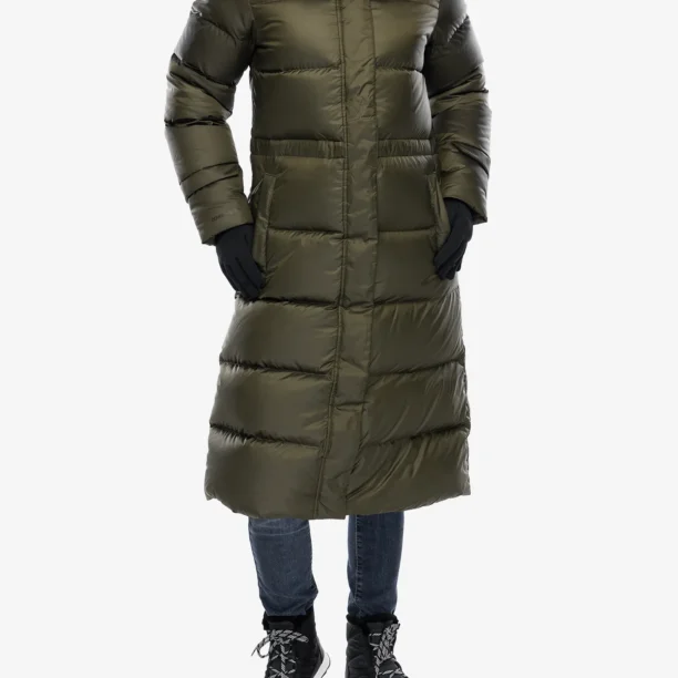 Palton matlasat femei Helly Hansen Essence Long Down Coat - utility green/snow