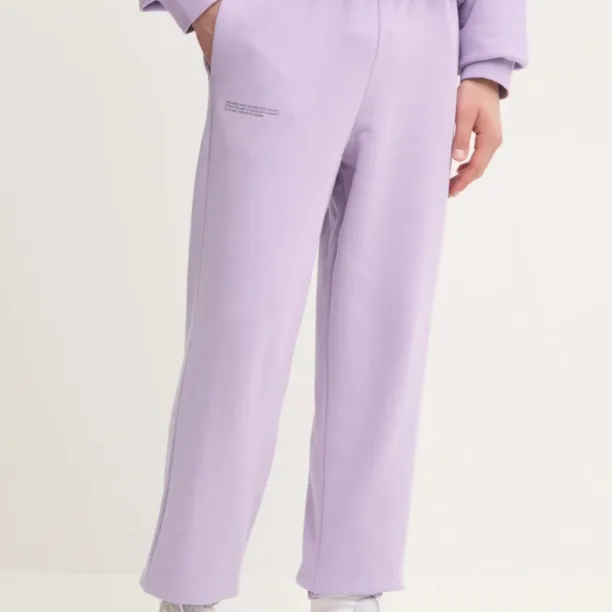 Pangaia pantaloni de trening din bumbac culoarea violet