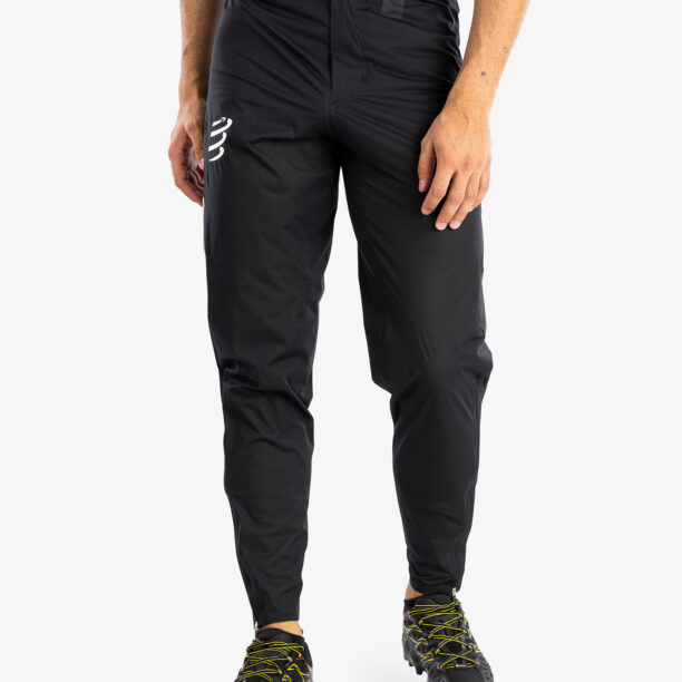 Pantaloni alergare Compressport Hurricane Waterproof 10/10 Pants - black