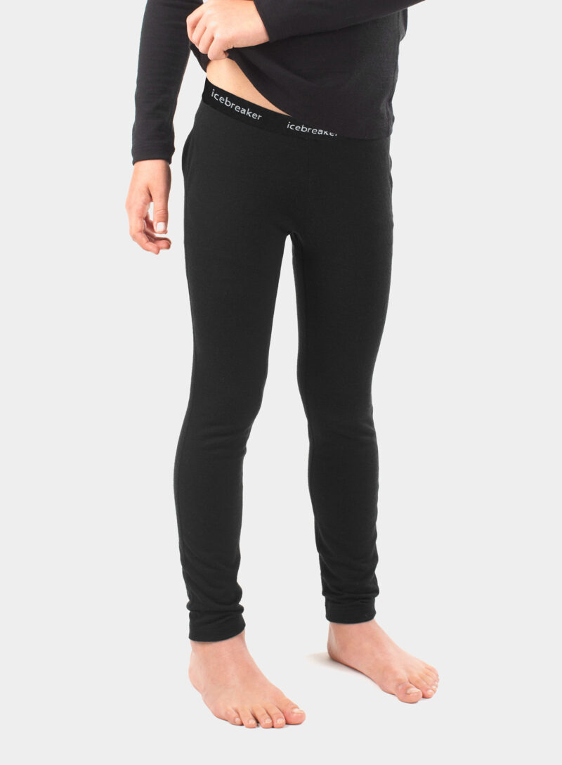 Pantaloni de corp barbati Icebreaker Kids 200 Oasis Leggings - black