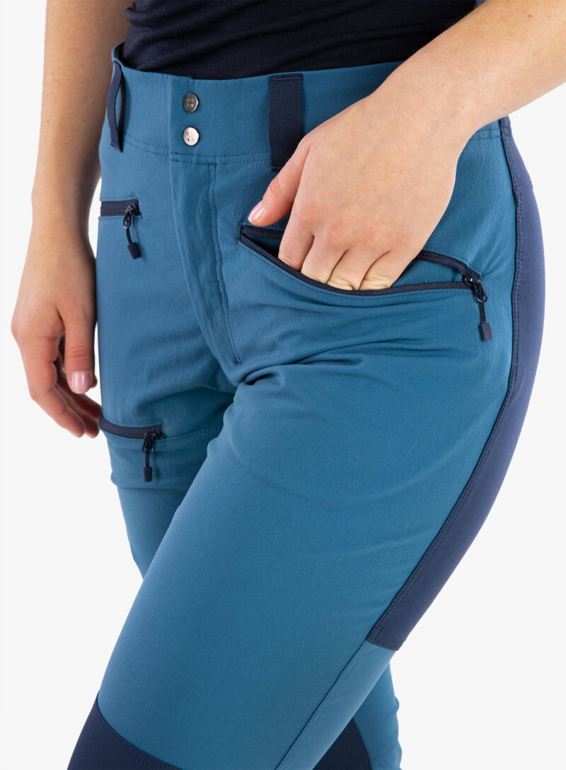 Original Pantaloni de munte femei Haglofs Mid Slim Pant - dark ocean/tarn blue