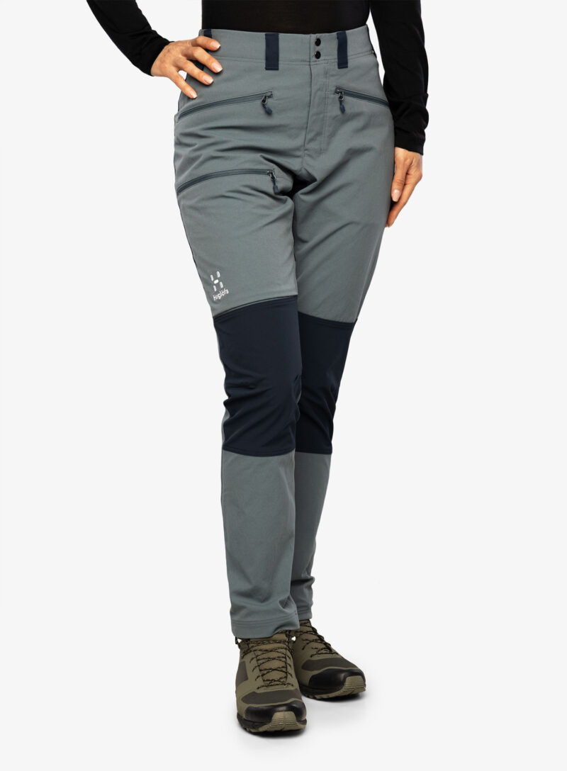 Pantaloni de munte femei Haglofs Mid Slim Pant - steel blue/tarn blue