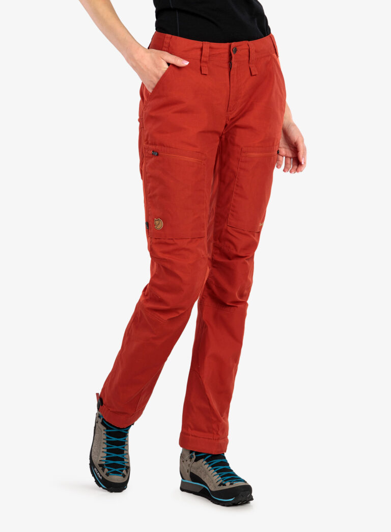 Original Pantaloni femei Fjallraven Abisko Lite Trekking Trs Reg - cabin red-rowan red