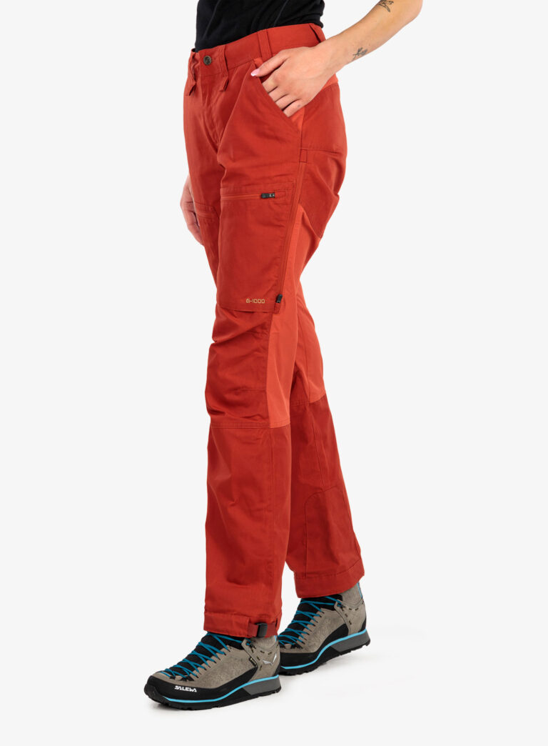 Pantaloni femei Fjallraven Abisko Lite Trekking Trs Reg - cabin red-rowan red