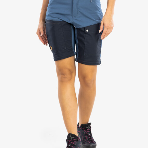 Original Pantaloni femei Fjallraven Abisko Midsummer Zip Off Trousers  - indigo blue/dark navy