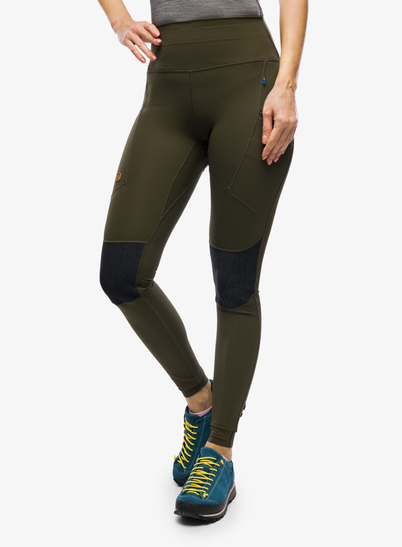 Pantaloni femei Fjallraven Abisko Trekking Tights HD - deep forest