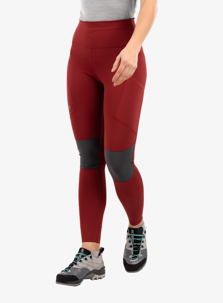 Pantaloni femei Fjallraven Abisko Trekking Tights Pro  - pomegranate red/iron grey - imagine 6