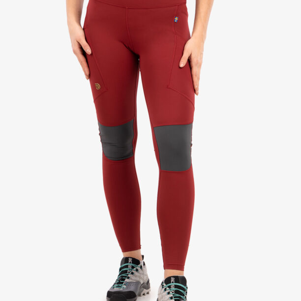 Pantaloni femei Fjallraven Abisko Trekking Tights Pro  - pomegranate red/iron grey