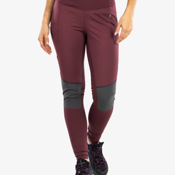 Original Pantaloni femei Fjallraven Abisko Värm Trekking Tights - port-iron grey