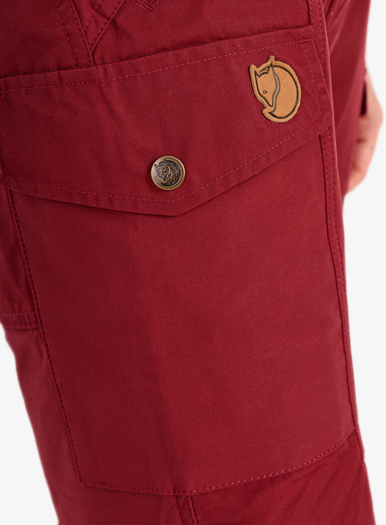 Original Pantaloni femei Fjallraven Nikka Trousers Curved  - bordeaux red