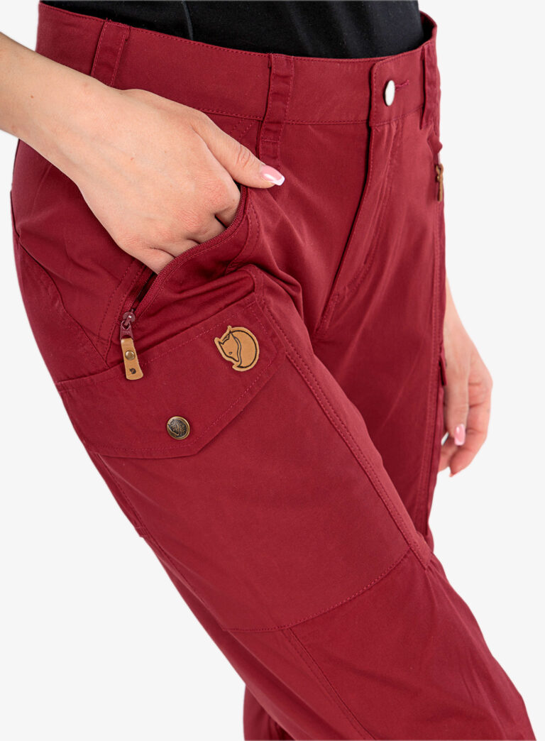 Pantaloni femei Fjallraven Nikka Trousers Curved  - bordeaux red - imagine 6