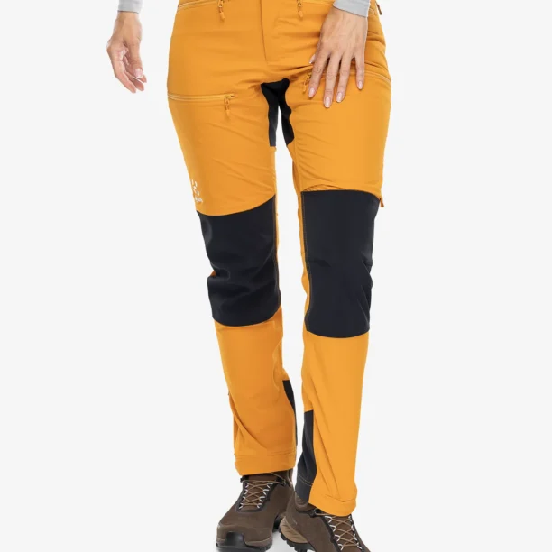 Pantaloni femei Haglofs Rugged Slim Pant - desert yellow/true black