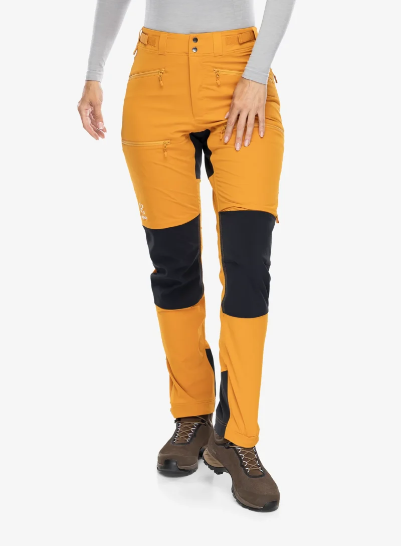 Pantaloni femei Haglofs Rugged Slim Pant - desert yellow/true black