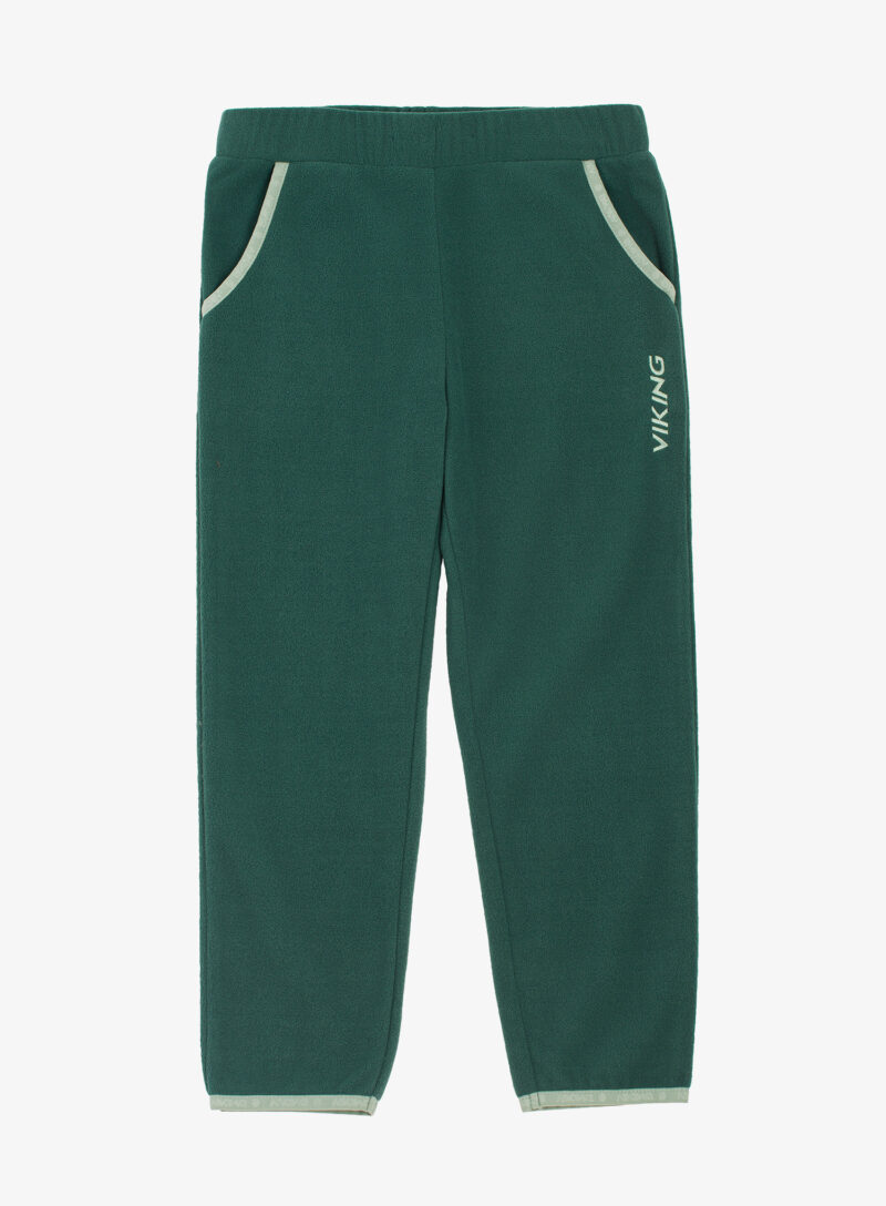 Pantaloni pentru băieți Viking Footwear Playtime Fleece Pants Warm - dark green/green