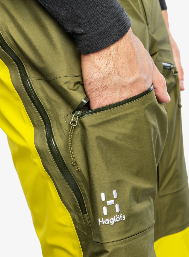 Original Pantaloni schi tura barbati Haglofs Vassi Touring GTX Pant - olive green/aurora