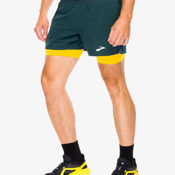 Cumpăra Pantaloni scurti alergare Brooks High Point 3in 2-in-1 Short 2.0 - carbon/lemon chrome