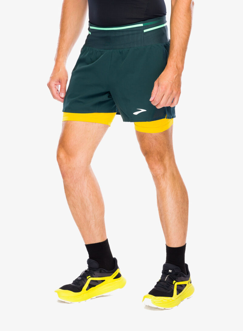 Cumpăra Pantaloni scurti alergare Brooks High Point 3in 2-in-1 Short 2.0 - carbon/lemon chrome