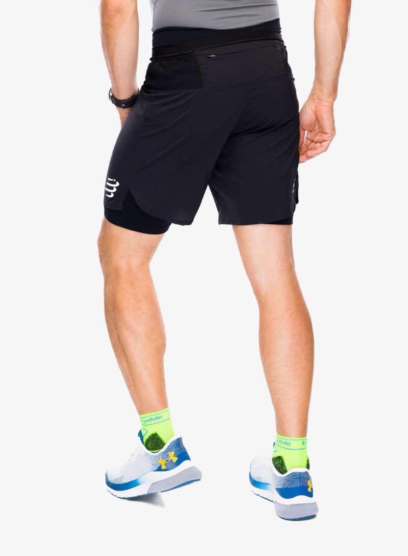 Pantaloni scurti alergare Compressport Trail Racing 2-in-1 Short - black preţ