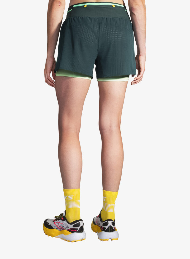 Pantaloni scurti alergare femei Brooks High Point 3in 2-in-1 Short 2.0 - carbon/glacier green preţ