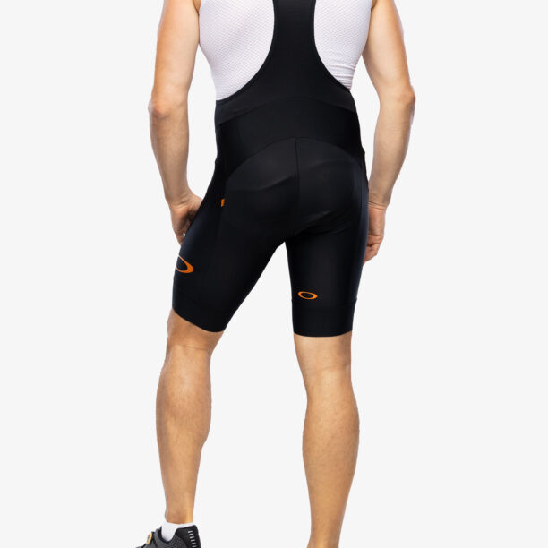 Pantaloni scurti ciclism cu inserție Oakley Endurance Mix Bib - black/orange preţ