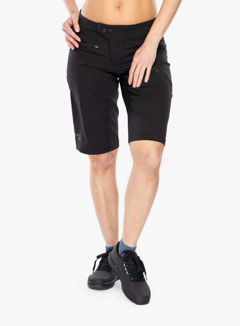 Pantaloni scurti ciclism femei 100% Ridecamp Short - black