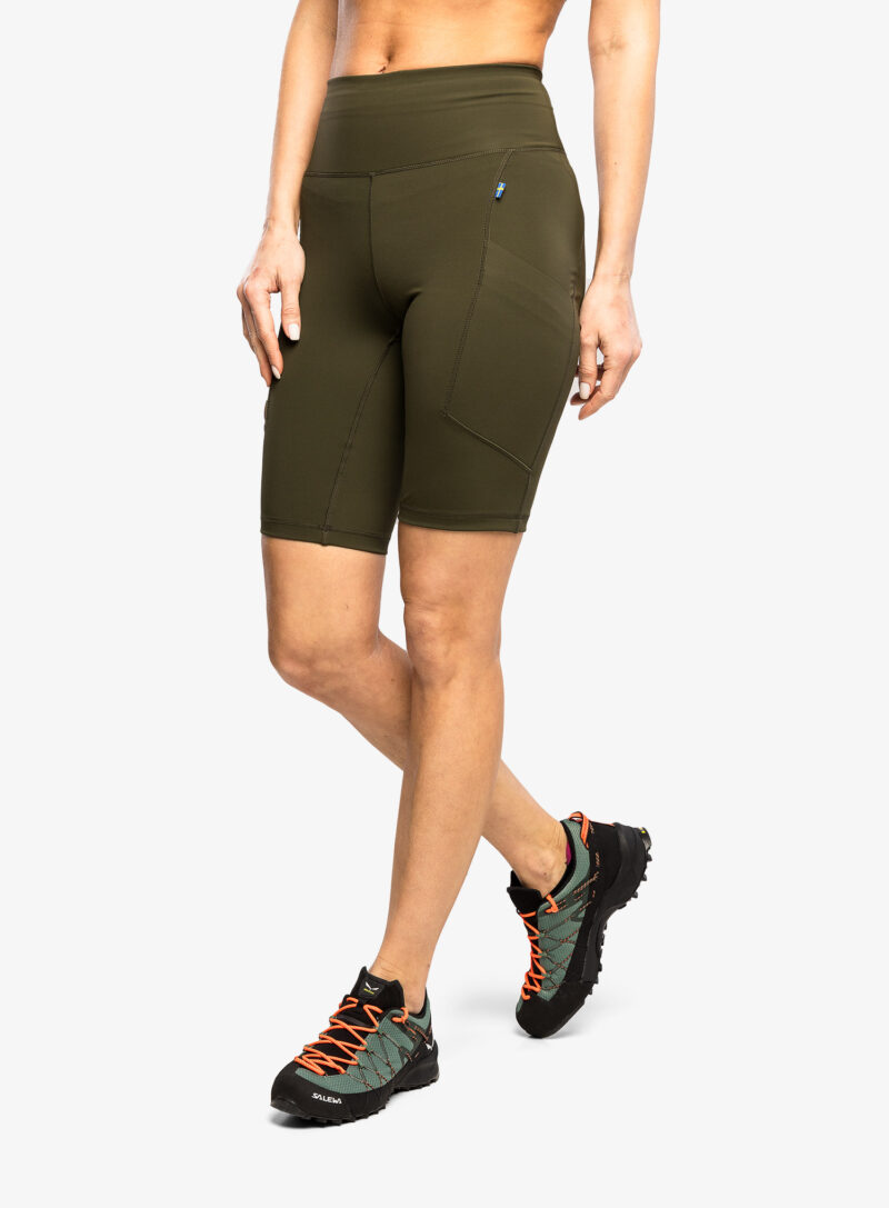 Pantaloni scurti drumetie femei Fjallraven Abisko Short Tights - deep forest