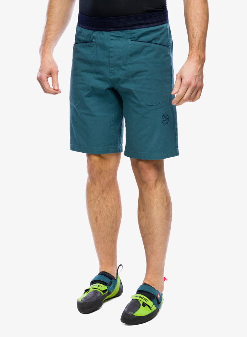 Pantaloni scurti pentru escaladă La Sportiva Flatanger Short - hurricane/deep sea