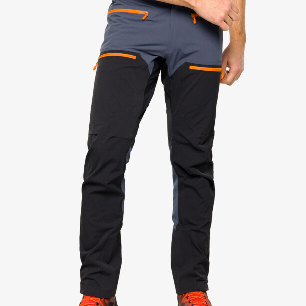 Cumpăra Pantaloni softshell Norrona Trollveggen Flex1 Pants - cool black/orange popsicle