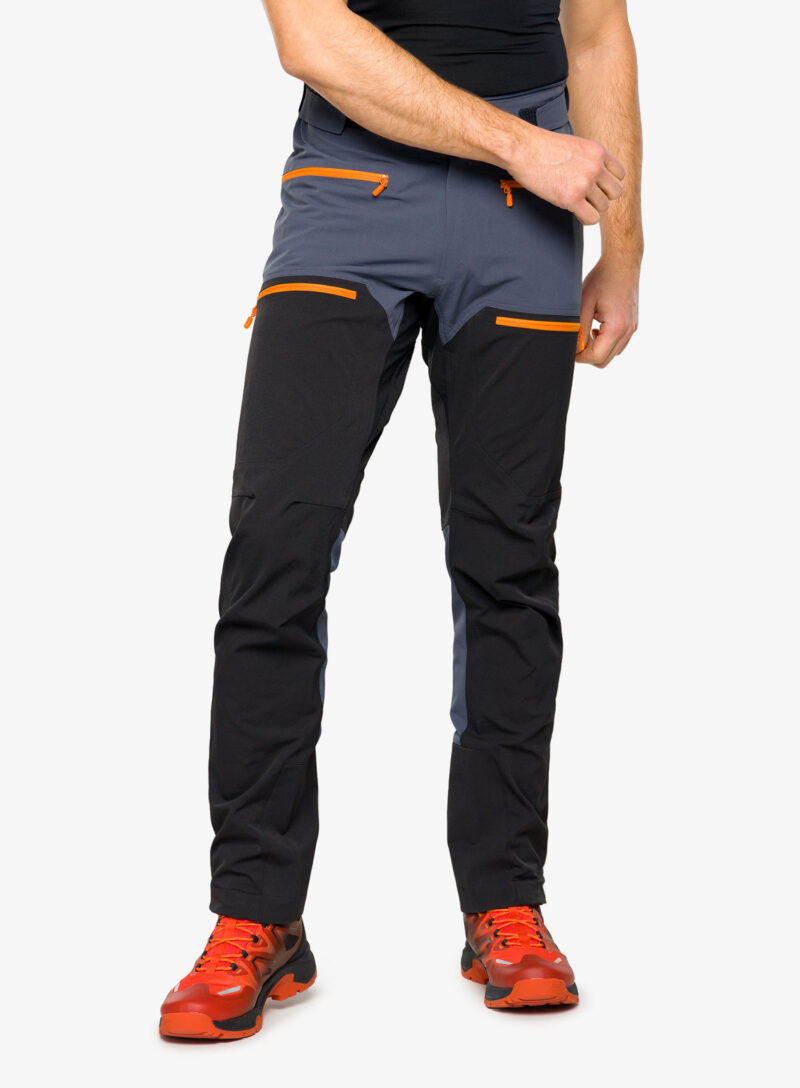 Cumpăra Pantaloni softshell Norrona Trollveggen Flex1 Pants - cool black/orange popsicle