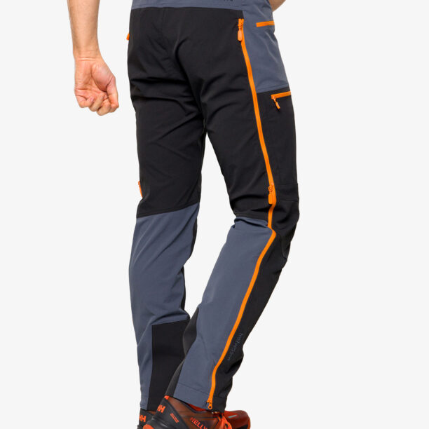 Preţ Pantaloni softshell Norrona Trollveggen Flex1 Pants - cool black/orange popsicle