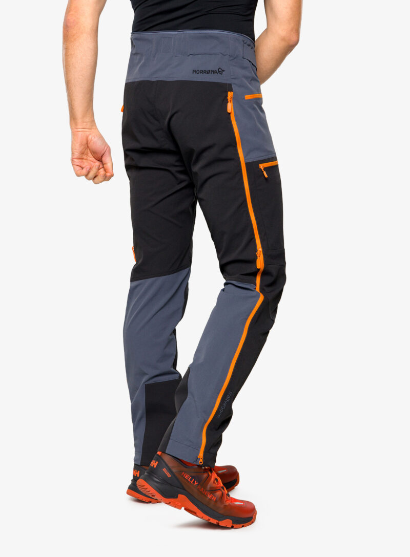 Preţ Pantaloni softshell Norrona Trollveggen Flex1 Pants - cool black/orange popsicle