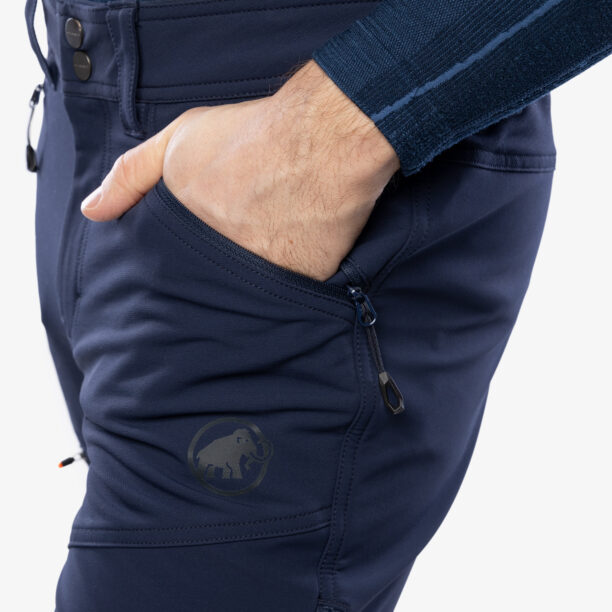 Original Pantaloni softshell barbati Mammut Zinal Guide SO Hybrid Pants - marine