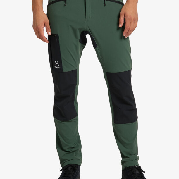 Pantaloni softshell femei Haglofs Mid Slim Pant - fjell green/true black