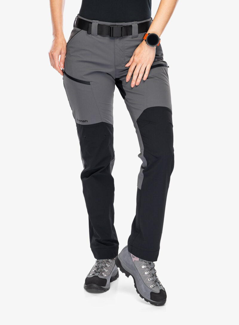 Pantaloni softshell femei Hannah Torga - gray pinstripe/anthracite