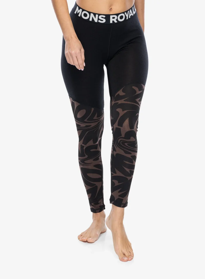 Pantaloni strâmți de damă Mons Royale Cascade Merino Flex 200 Legging - signal lost