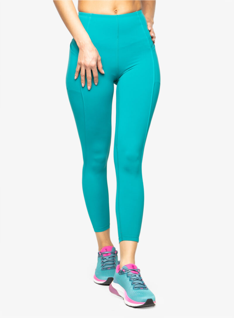 Pantaloni strâmți de damă Under Armour Meridian Ankle Leg Pintuk - coastal teal/metallic silver